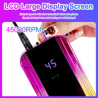 Perceuse à ongles professionnelle 45000 tr/min manucure Art outils écran LCD Rechargeable sans fil ongles ponceuse fichier pour Salon