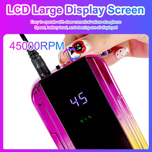 Taladro de uñas <span class=keywords><strong>profesional</strong></span> de 45000 RPM, herramientas de Arte de manicura, pantalla LCD, lijadora de uñas inalámbrica recargable, archivo para salón - Product Image 5