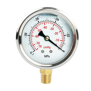 YN-60 <b>Vacuum</b> Pressure <b>Gauge</b> -0.1MPa Stainless Steel Radial Shock Resistant Vertical Negative Pressure <b>Gauge</b> 2 Point Thread - Product Image 4