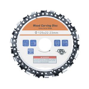 <span class=keywords><strong>Disque</strong></span> de sculpture sur <span class=keywords><strong>bois</strong></span> de qualité industrielle de 5 pouces <span class=keywords><strong>meuleuse</strong></span> d'angle lame de scie <span class=keywords><strong>à</strong></span> chaîne personnalisable OEM 5 '<span class=keywords><strong>disque</strong></span> de tronçonneuse <span class=keywords><strong>pour</strong></span> <span class=keywords><strong>meuleuse</strong></span> - Product Image 1