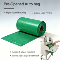 Transparent Clair Pré-Nettoyé  Sacs en polyéthylène ouverts en rouleau, consommables de remplacement pour machine d'emballage automatique, service d'impression personnalisée