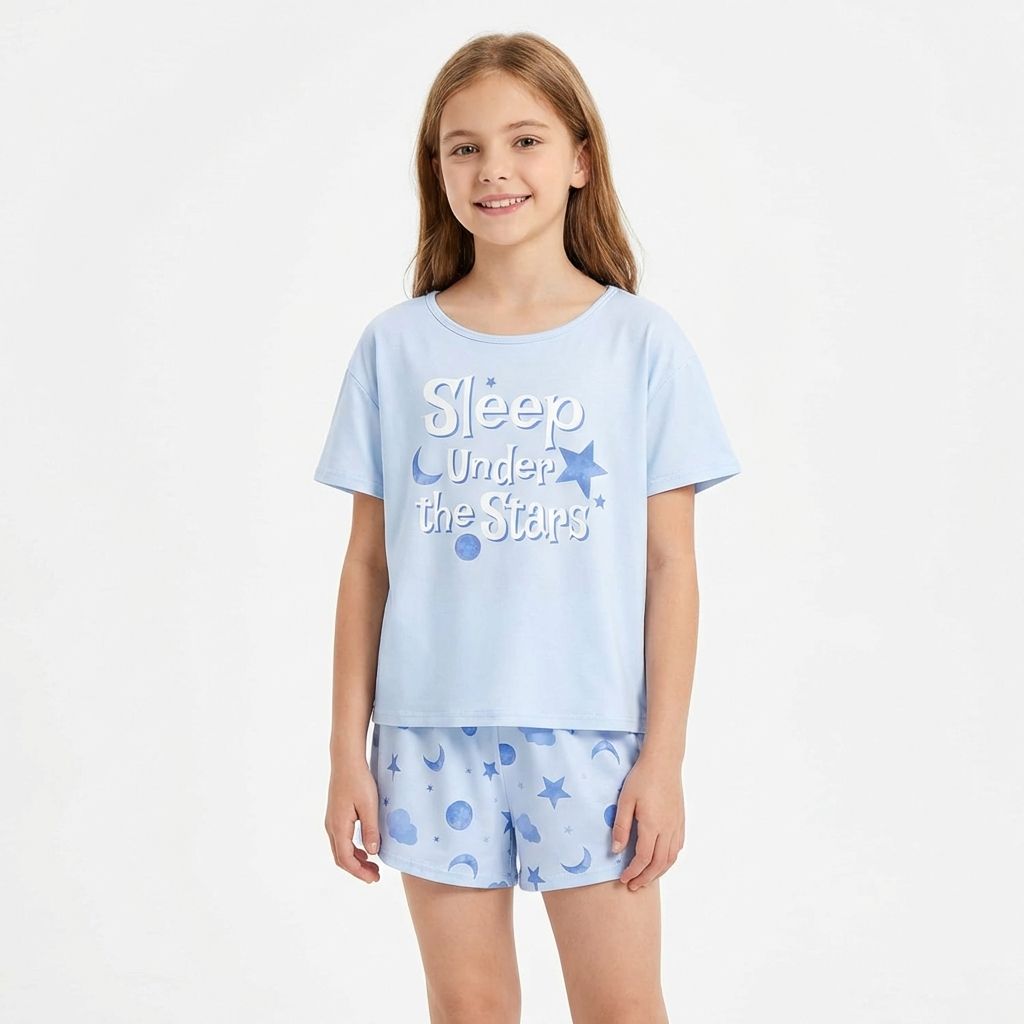 Bleu clair (ensemble chemise et short)