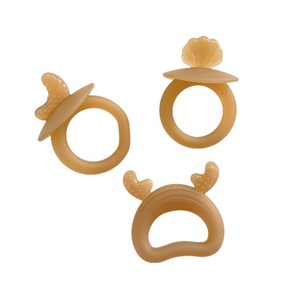 Mordedor de silicona para bebés con forma de hongo, anillo de dentición para bebés de 0 a 24 meses con diseño de frutas - Product Image 1