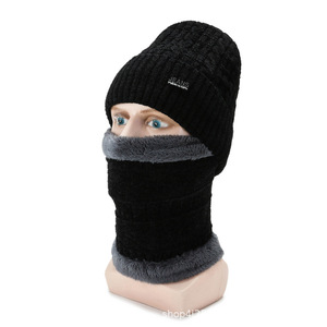 Conjunto de Dos Piezas de Gorro de Invierno <span class=keywords><strong>para</strong></span> <span class=keywords><strong>Hombre</strong></span>, Forrado de Felpa, Cálido, de Chenilla Jacquard, Tejido de Punto, con Spandex/Algodón, a Prueba de Frío, <span class=keywords><strong>para</strong></span> Ciclismo, Transfronterizo - Product Image 5