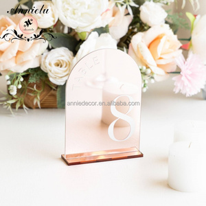 ANNIELU Numéros de table en acrylique effet miroir 4 couleurs, panneaux de table de mariage, marqueurs de table pour réceptions et événements - Product Image 5