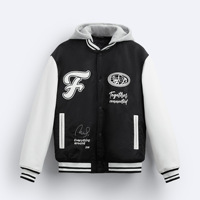 Veste de baseball en polyester brodé pour homme, couleur assortie, personnalisation du logo
