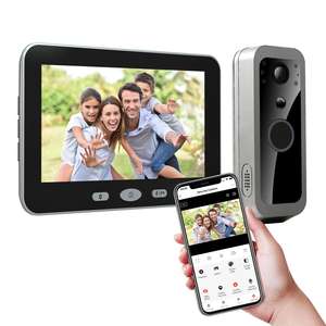 Timbre Inalámbrico con Cámara Exterior Tuya 1080P con Monitor Interior de 5 Pulgadas, Detección de Movimiento PIR, Batería de 30 Días - Product Image 1