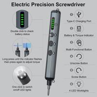 Kit Tournevis Électrique Sans Fil avec 64 Embouts de Précision, 5 Niveaux de Couple, Lumière LED, Outil à Main de Bricolage