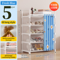Étagère à chaussures en métal détachable à 4/5 niveaux, avec housse en tissu anti-poussière, antirouille, organisateur Zapatera pour sacs et outils
