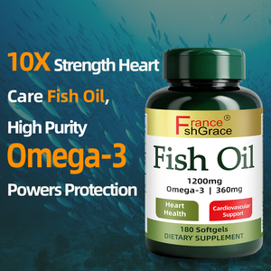 Fabricant de compléments alimentaires à base d'huile de poisson en gros avec oméga 3 EPA et DHA pour soutenir la santé cardiaque, 180 gélules d'huile de poisson - Product Image 3