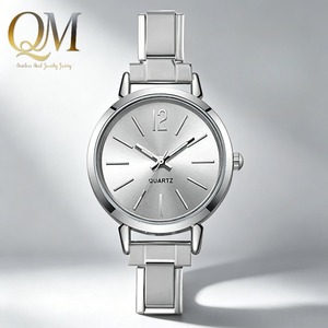 Nouvelle Arrivée Montre Femme avec Marquages Clairs et Bracelet à Maillons Modulaires en Acier Inoxydable Style Italien Vente en Gros - Product Image 6