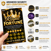 Nouvelles cartes à gratter sur le thème Royal Fortune, billets de loterie personnalisés, impression de données variables pour promotions de détail, gagnant instantané
