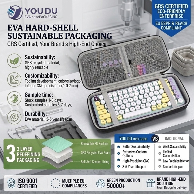 Custom EVA Hard Shell Waterproof Shockproof Storage Bag Travel Keyboard Case Wholesale, for 84-Key Wireless Portable Keychron K2
