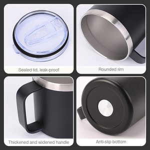 Custom Logo 12oz/14oz/16oz Powder Coated Thermal Vacuum Insulated Stainless Steel Travel <b>Mugs</b> Handle Stainless Steel Tumblers - Product Image 5