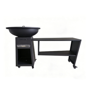 Parrilla Móvil de Acero Corten para Uso Comercial y Doméstico con Mesa Lateral con Ruedas, Encendido Electrónico, Diseño Moderno y Lujoso - Product Image 2
