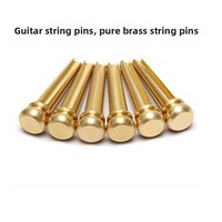 Acoustic Guitar Bridge Pins Solid Brass Saddle Pins String Retainer Posts Accessories String Plugs String Pegs Packaged PP Bags