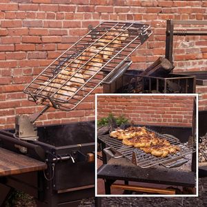 High Adjustable Santa Maria Argentinian <b>BBQ</b> Portable Powder Coated Steel Trolley Indoor/Outdoor Use <b>Smokeless</b> Charcoal - Product Image 2