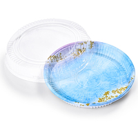 Sunzza-verpackung aktuelle verkaufsaktion lebensmittelqualität pet klarer deckel blaue sushi-box sashimi einweg-runder verpackungsbehälter aus kunststoff zum mitnehmen