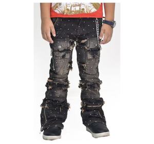 El Último Diseño de Jeans Elásticos para Niños, Jeans Casuales y Holgados para Niños Pequeños - Product Image 1