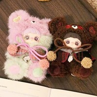 Porte-clés en peluche de la série Bear Cookie, rembourré en coton PP, boîte mystère, figurine de collection, jouet artistique, mini pendentif de sac en matière douce, 31-50cm
