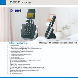 Téléphone <span class=keywords><strong>sans</strong></span> <span class=keywords><strong>fil</strong></span> D1004 avec haut-parleur et identification de l'appelant/attente d'appel, téléphones DECT certifiés CE, deux <span class=keywords><strong>combinés</strong></span> - Product Image 5