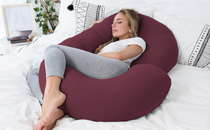 Dark Purple C Shaped Pregnancy <b>Pillow</b> for Sleeping (58 Inch) <b>Maternity</b> Body <b>Pillow</b> with Cooling Cover Soft Support for Women - Product Image 4