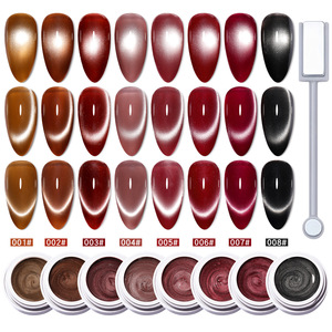 2025 <span class=keywords><strong>Ancara</strong></span> rosso occhio di gatto UV Gel smalto per unghie Suite di lunga durata 8 colori francese perline di vetro a LED pietra magnete Glitter per unghie - Product Image 6
