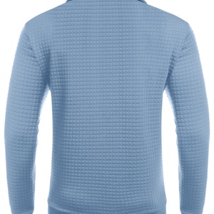 Sweat-shirt à capuche léger pour homme en tissu gaufré avec logo brodé personnalisé et poche kangourou - Product Image 5