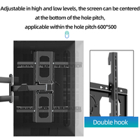 Soporte de pared para TV LED de movimiento completo de 40 "-80", estante retráctil para muebles de TV, soporte Lcd, soporte de brazos oscilantes, soporte para PC VESA 600x500mm DY4080