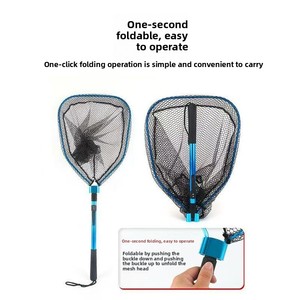 Épuisette de pêche pliable portable en aluminium monobloc anti-accrocs pour gros poissons et pêche en mer - Product Image 3
