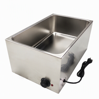 Bain-marie électrique commercial à double cuve en acier inoxydable avec robinet de vidange pour buffet et restauration