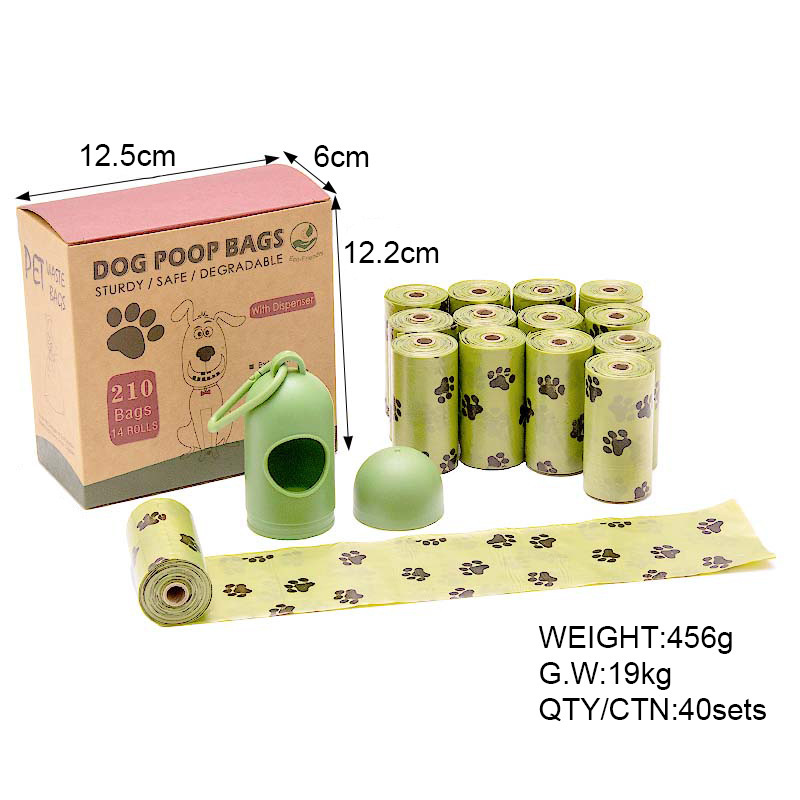 16 rouleaux/boîte (empreinte de patte) + distributeur vert