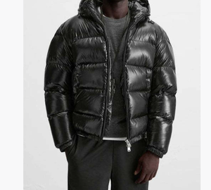 Veste rembourrée en coton imperméable à l'eau, veste de sport rembourrée en coton à capuche, veste rembourrée en coton de couleur unie haut de gamme - Product Image 1