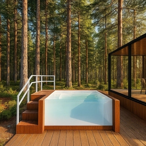 Ensemble de bain Jardin de bronzage Piscines professionnelles Équipement de sol extérieur Fibre de verre Installation rapide Piscine jacuzzi - Product Image 2