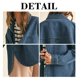 เสื้อเชิ้ตยีนส์ผู้ชาย - เสื้อเชิ้ตยีนส์สีน้ำเงินกลางแบบคลาสสิกสำหรับแฟชั่นฤดูใบไม้ผลิและฤดูหนาว - Product Image 6