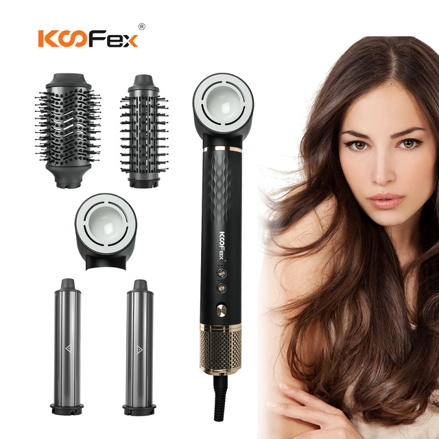 KooFex Multi-Function 5-in-1 Hot Air Styler Compact 1300W Brushless BLDC Motor CompactHair Blow Dryer