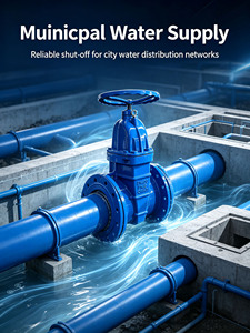 Vanne à opercule à bride en fonte ductile de haute qualité NRS à siège résilient Z45X PN16 pour l'alimentation en eau - Product Image 2