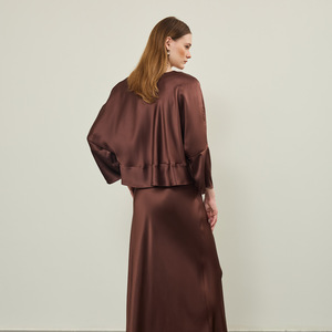 Rok Panjang Vintage Model Empire Waist Bahan Sutra Mulberry 100% Berkualitas Tinggi, Berat, Elegan, dan Mewah 22 Um - Product Image 4