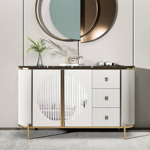 Aparador de Lujo Ligero Color Taupe, Mueble de Almacenamiento para Sala de Estar, Muebles Modernos para el Hogar - Product Image 2