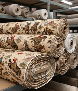 Vintage Western Cowboy Retro Printed Cotton Fabric By The Yard Digital Printed Cotton Textile for Sewing Quilting Craft Projects - Product Image 5