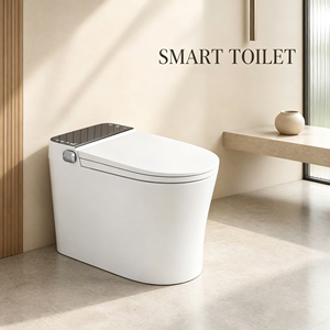 <span class=keywords><strong>Toilette</strong></span> intelligente avec ouverture automatique du couvercle, siège chauffant, sécheur à air chaud, lumière nocturne, buse autonettoyante, télécommande, céramique - Product Image 1