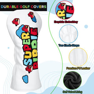 Housse de tête de club de golf personnalisée de haute qualité avec logo brodé, pour driver et woods, pour gaucher - Product Image 3