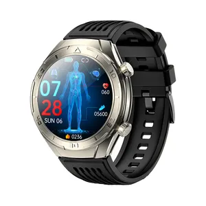 FD02 2024 jam tangan pintar ECG baru 1.46 inci layar AMOLED menjawab panggilan CES alat bantu tidur fitur pengukuran detak jantung tekanan darah