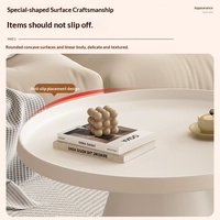 Table basse Art Déco de style nordique, en fer forgé, avec plateau en dalle de pierre, tendance, luxe léger, de forme ronde, pour balcon