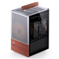 Nueva Caja de PC JONS-BO T6 Silver Mid Tower Mini ITX Micro ATX con Acabado en Nogal para Juegos, Disponible en Stock