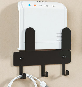 Nouveau design – Support mural double niveau sans perçage pour routeur Wi-Fi et cache-rallonge - Product Image 1