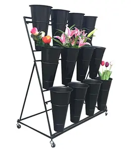 Estante destacável de design moderno, prateleira para vaso de flores giratório, suporte 3 -tier, organizador de exibição de flores