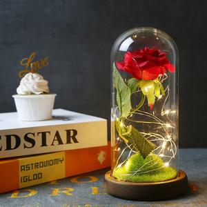 Lampada a Forma di Rosa in Cupola di Vetro, Rose di Seta Blu Artificiali con Luce LED, Regalo per Compleanno, Matrimonio, Anniversario, San Valentino - Product Image 5