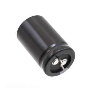 Condensador de canal del fabricante LGU2E471MELA, de orificio pasante, 470 uF, aluminio, 470UF, 20%, 250V, SNAP TH - Product Image 1