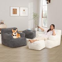 Prix d'usine Meubles de salon comprimé confortable désossé pouf paresseux canapé chaise canapé siège unique
